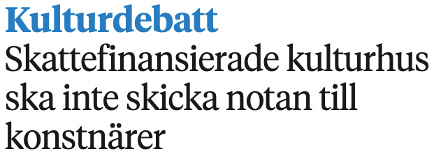 Debattartikel om Nordisk salong i Helsingborgs Dagblad